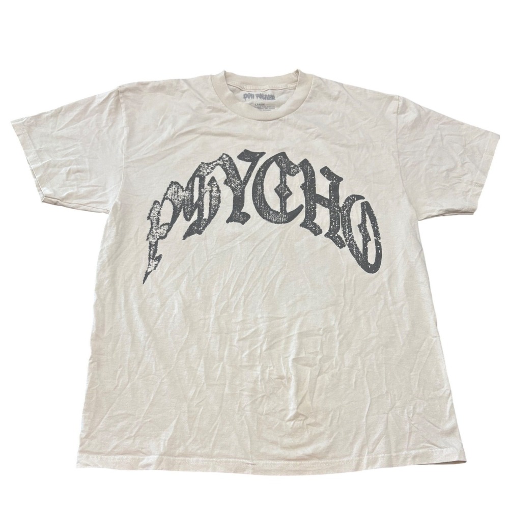 Don Toliver Psycho Tour T Shirt Mens Large Cream Black Graphic Concert Merch